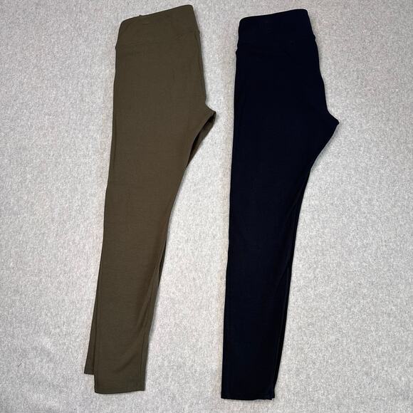 American Giant Power Leggings Green & Black Bundle WMNS Size 12 Mid Rise Pants - Picture 1 of 14